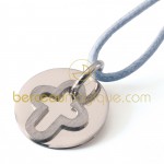 Pendentif Believe Croix (Or blanc) - Mikado