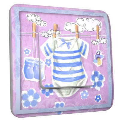 Interrupteur décoré simple baby body bleu