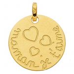 M�daille ''maman je t'aime'' (or jaune 750�) - Berceau magique bijoux