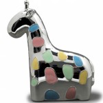 Tirelire Girafe (m�tal argent�) - Orf�vrerie de Cr�vigny 