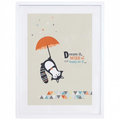 Poster encadré think positive by sophie cordier (30 x 40 cm)