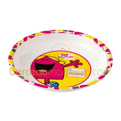Assiette plate Mme Bavarde par Babycalin