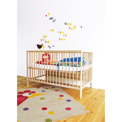 Stickers a3 poule et poussins cot, cot, cot ! by clémence g. (29,7 x 42 cm)