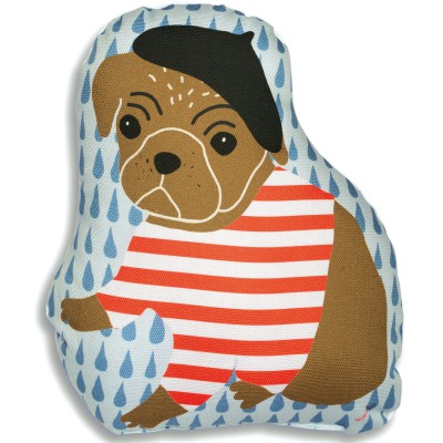 Mini coussin doudou chien parisien (21 x 22 cm)