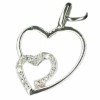 Pendentif Coeurs entrem�l�s et diamants (or blanc 750�)
