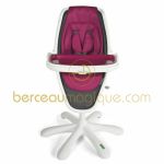 Chaise haute Loop assise framboise / ch�ssis blanc  - Mamas and Papas