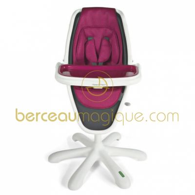 Chaise haute Loop assise framboise / ch�ssis blanc    par  Mamas and Papas