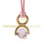 Pendentif Rolling Stone Quartz rose (Or jaune) - Mikado