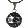 Bola noir arabesques argent�es