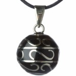 Bola noir arabesques argent�es - Babylonia