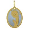 M�daille vierge acier bleu (or jaune)