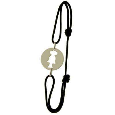 Bracelet cordon Tr�sor Fille (or blanc) par A.Augis