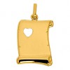 Pendentif Parchemin et coeur ajour� (or jaune 750�)