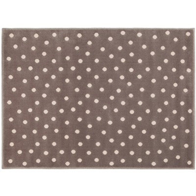 Tapis enfant acrylique marron pois beige (120 x 160 cm)