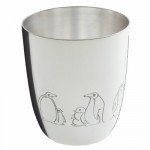 Timbale Pingouins (m�tal argent�) - Ercuis