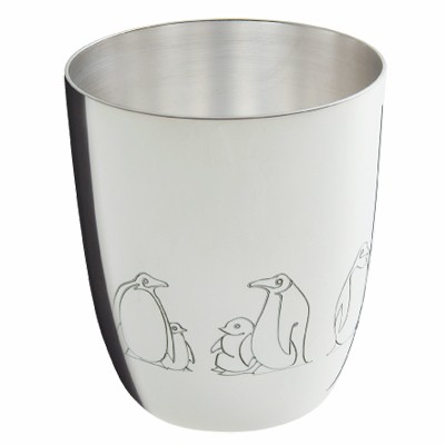 Timbale Pingouins (m�tal argent�) par Ercuis