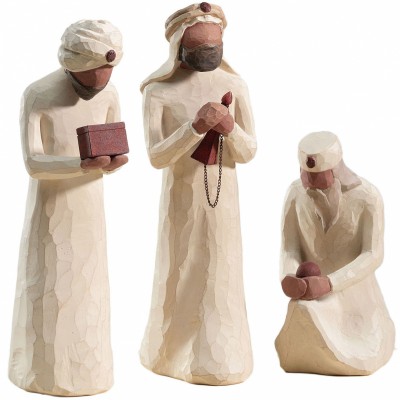 Figurines les 3 rois mages pour crèche de noël willow tree