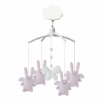 Mobile musical Ange lapin rose - Trousselier