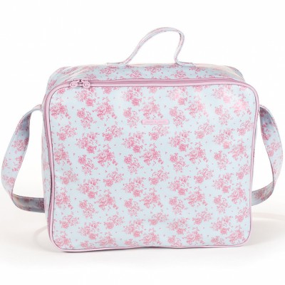 Valise de maternité simili-cuir fleurs english rose