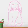 Sticker mural Le lapin rose (30 x 20 cm)