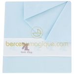 Parure drap + taie pour berceau ou lit b�b� Aquarelle bleue par Sucre d'orge