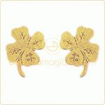 Boucles d'oreilles Tr�fle (or jaune) - Berceau magique bijoux