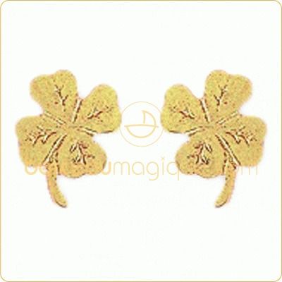 Boucles d'oreilles Tr�fle (or jaune) par Berceau magique bijoux
