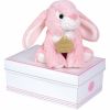 Lapin musical rose (15 cm)