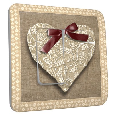 Interrupteur décoré double coeur papier