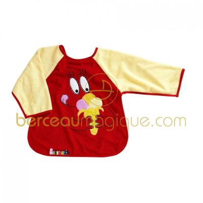 Bavoir 1er �ge � manches Barbapapa rouge par Babycalin