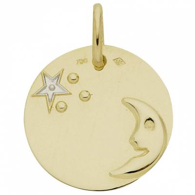 M�daille lune et �toiles (or jaune) par A.Augis