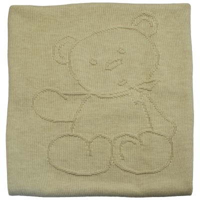 Plaid en laine beige Ours (75 x 100 cm) par Tartine et Chocolat