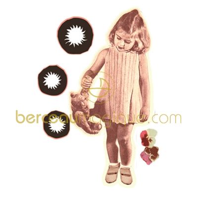 Sticker mural Petite fille au nounours par Art for Kids