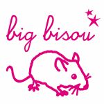 Mini sticker fluo Big Bisou (10 x 10 cm) par Mimi'lou