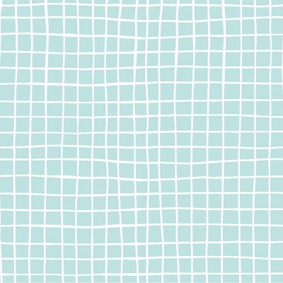 Frise adhésive turquoise quadrillage by flora waycott (410 cm)