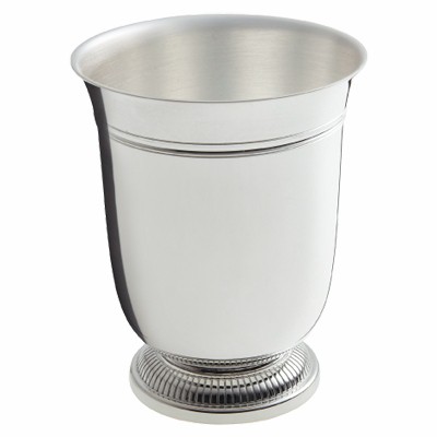 Timbale de bapt�me Godrons (m�tal argent�) par Ercuis