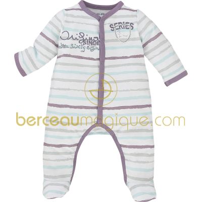 Dors-bien en interlock de coton Aquarelle bleue (3 mois au 24 mois) par Sucre d'orge