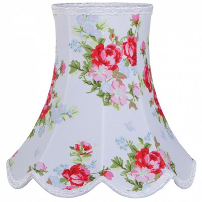 Abat-jour blanc floral rose pour lampe (20 x 20 cm)