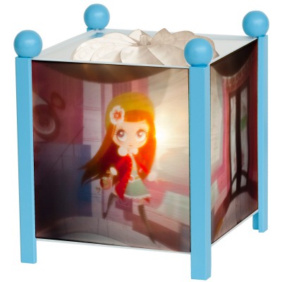 Lanterne magique animaux et petite fille littlest pet shop bleu