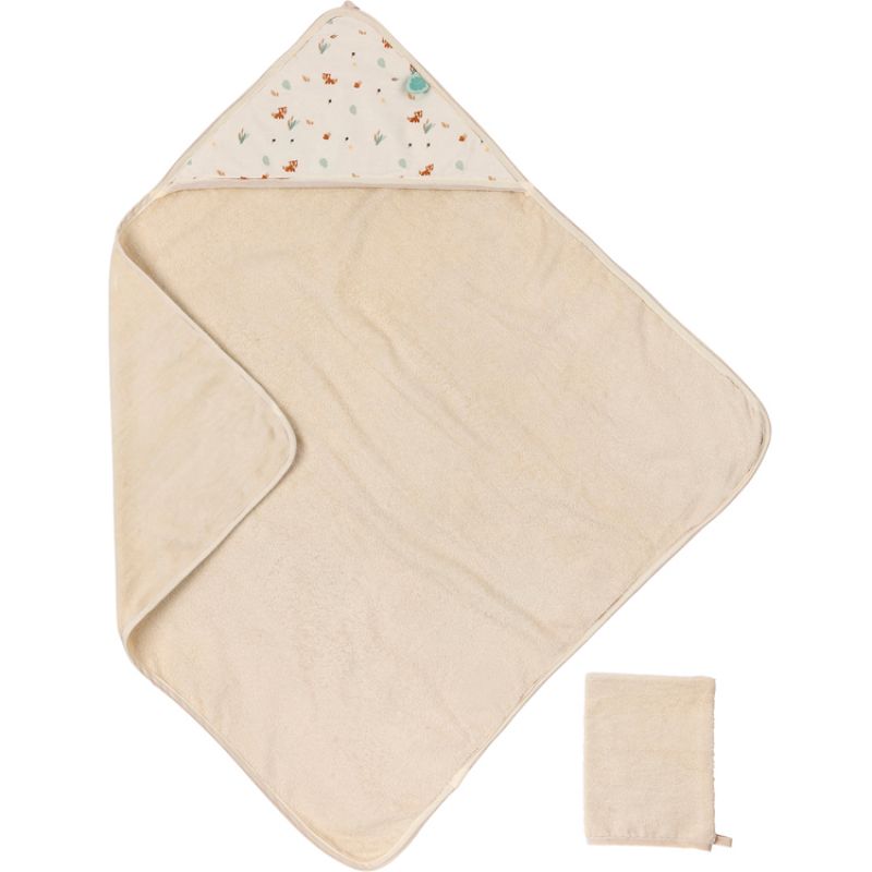 Cape de bain + gant Boris et Jungo (75 x 75 cm) Nattou