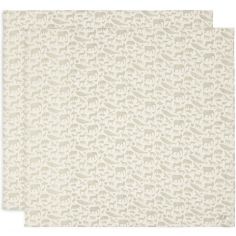 Lot de 2 maxi langes gaze de coton Animals Olive Green (115 x 115 cm) - Jollein