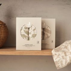 Lot de 2 maxi langes gaze de coton Animals Olive Green (115 x 115 cm)