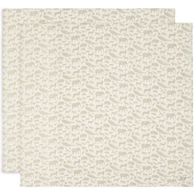 Lot De 3 Langes En Gaze De Coton 70x70 Cm Twig Wild Rose - Multifonction : Serviette, Bavoir, Couverture | Doux Et Lavables