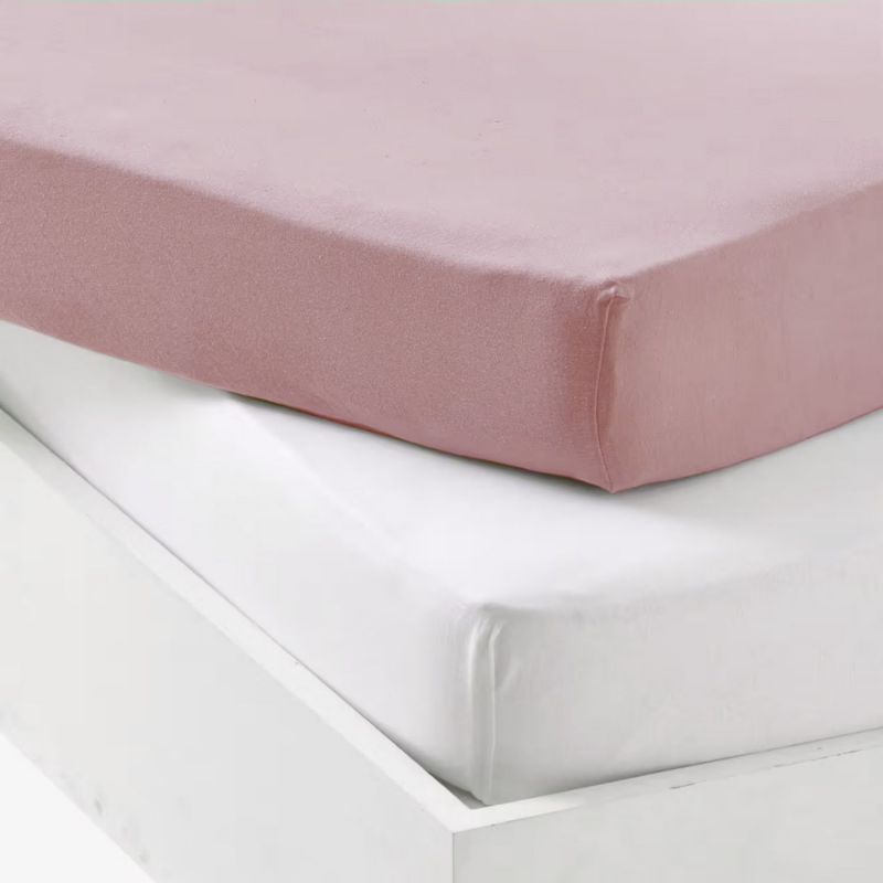 Lot alèse et drap housse Blanc-Old Pink (60 x 120 cm) Mon P'tit Dodo Produit 2