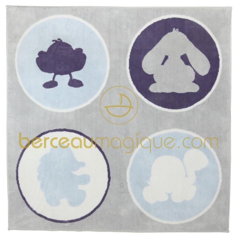 Tapis chambre bébé garçon coton Arthur et Merlin (110 x 110 cm) Noukie's