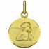 Médaille ronde Ange 16 mm bord festonné (or jaune 750°) - Premiers Bijoux
