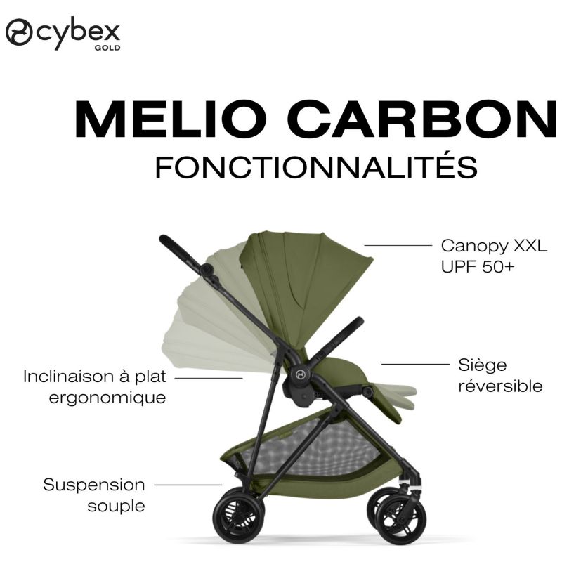 Poussette Citadine Ultra Légère Melio Carbon 2026 Moss Green Cybex Produit 4