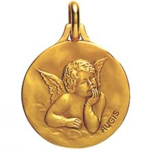 Médaille 18 mm Ange Raphaël (or jaune 750°)  par Maison Augis