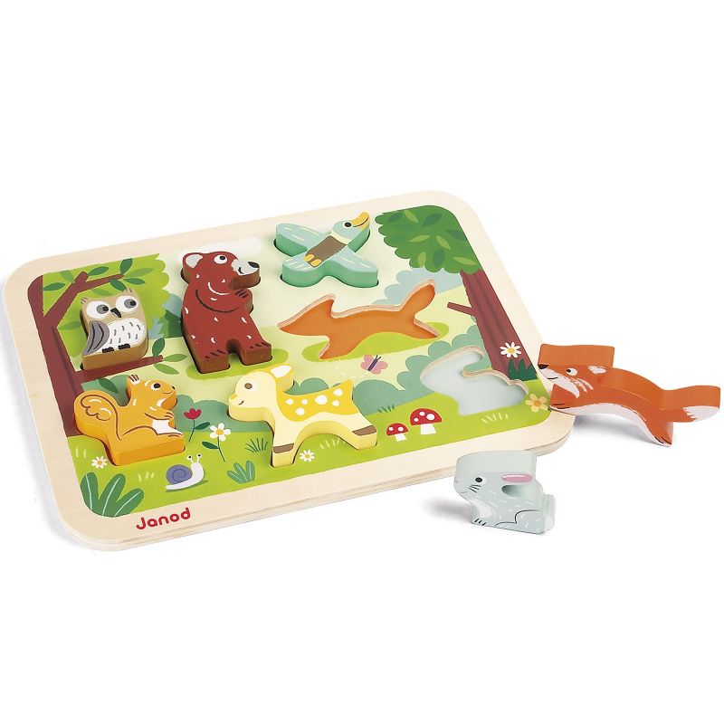 Puzzle à encastrement Chunky Forêt (7 pièces) Janod