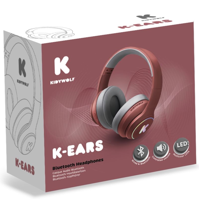 Casque audio rouge KIDYWOLF Packaging 3